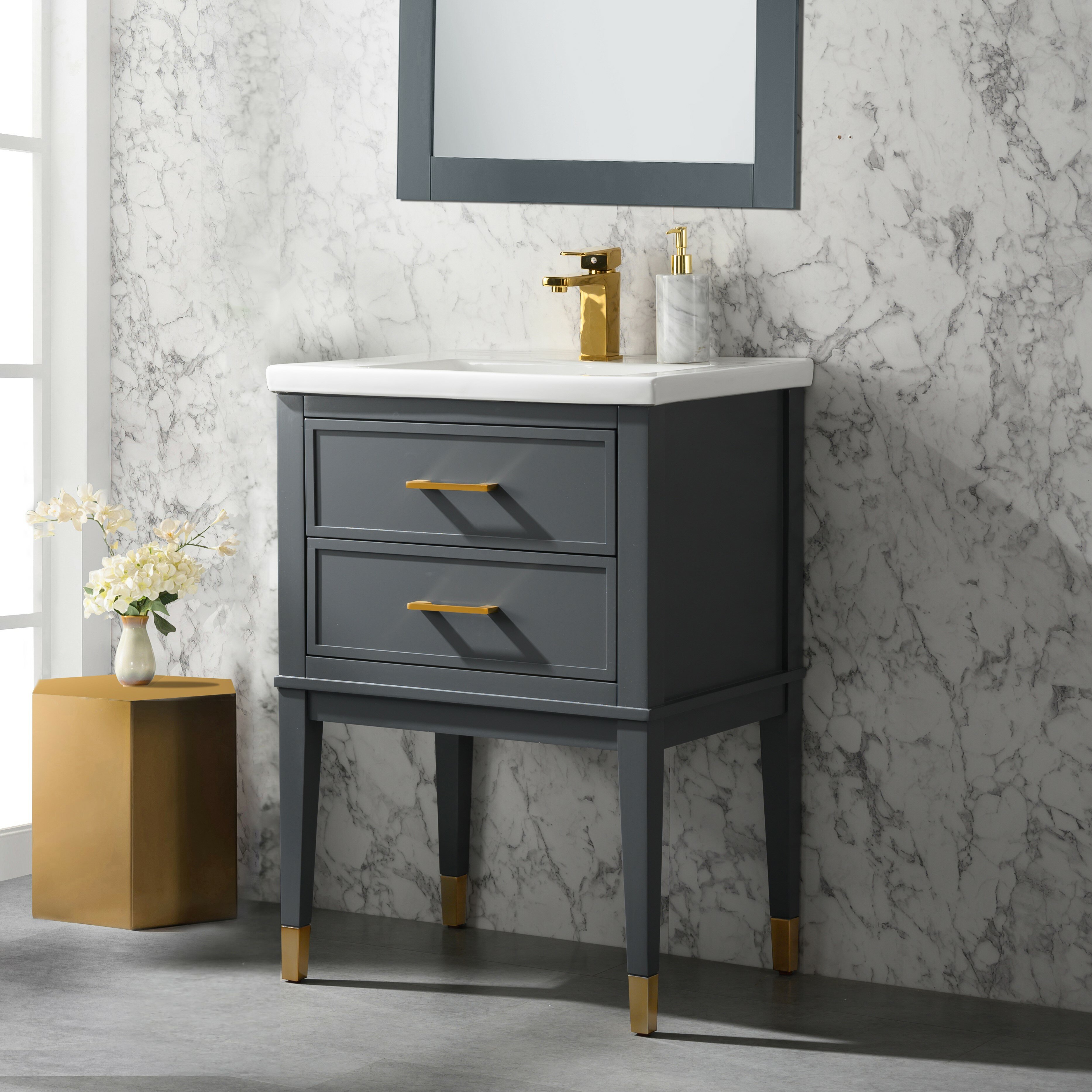 Everly Quinn Deon 24 Single Bathroom Vanity Set Reviews Wayfair