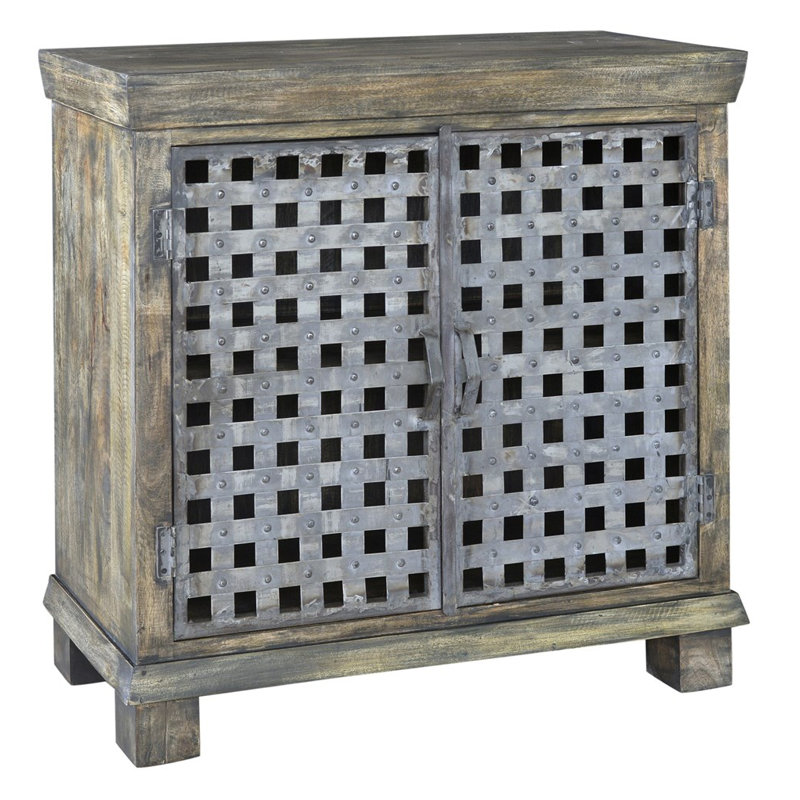 Bloomsbury Market Kace Metal Lattice Work And Mango Wood 2 Door
