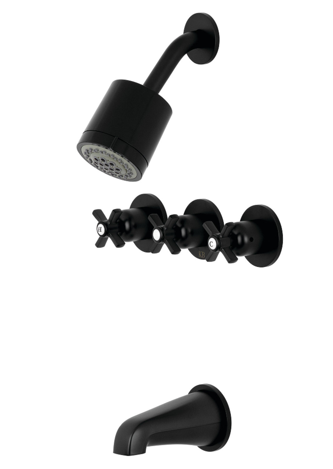 Kingston Brass Millennium 3Handle Volume control Tub and Shower Faucet with Roughin Valve