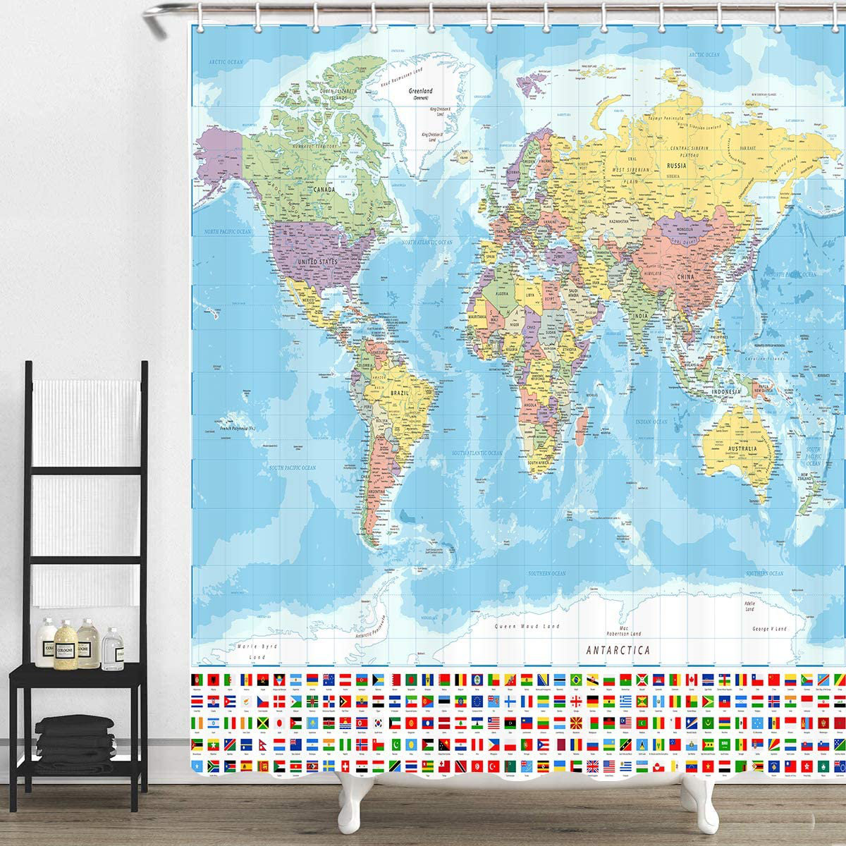 World Map with Countries and Major Cities National Flag Bathroom Curtain Educational World Map Fabric Bathroom Shower Curtain with Hooks Kids Bathroom Decor 69x70 Inches World Map Shower Curtain World Map with Countries and Major Cities National Flag Bathroom Curtain Educational World Map Fabric Bathroom Shower Curtain with Hooks Kids Bathroom Decor 69x70 Inches World Map Shower Curtain