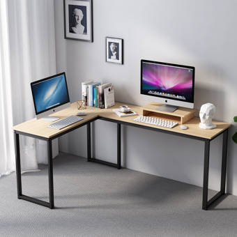Williston Forge Marcum Solid Wood L Shape Desk Reviews Wayfair