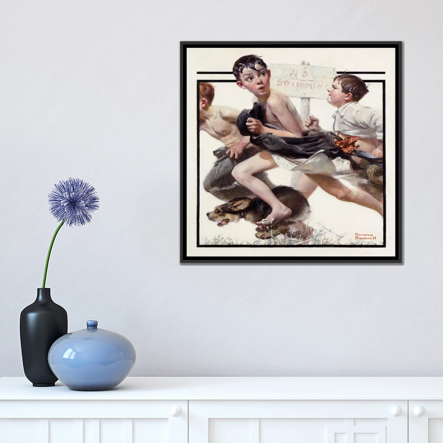 Winston Porter Rihamna No Swimming by Norman Rockwell - Gallery-Wrapped ...