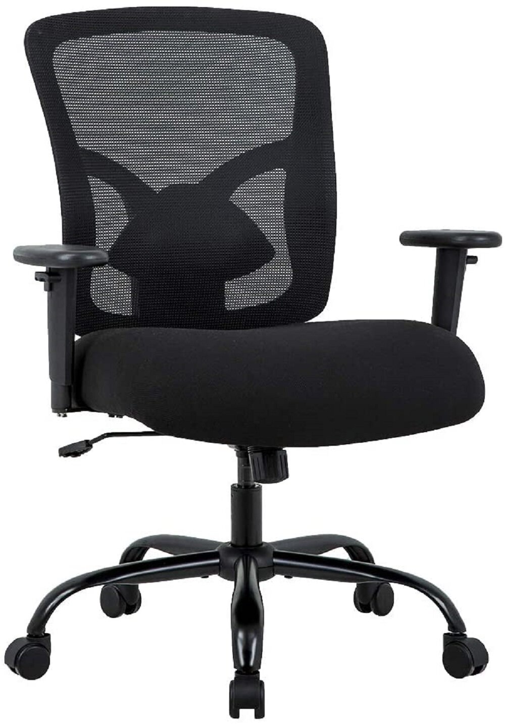 Inbox Zero Big And Tall Office Chair 400lbs Desk Chair Mesh Computer Chair With Lumbar Support Wide Seat Adjust Arms Rolling Swivel High Back Task Executive Ergonomic Chair For Women Men Black