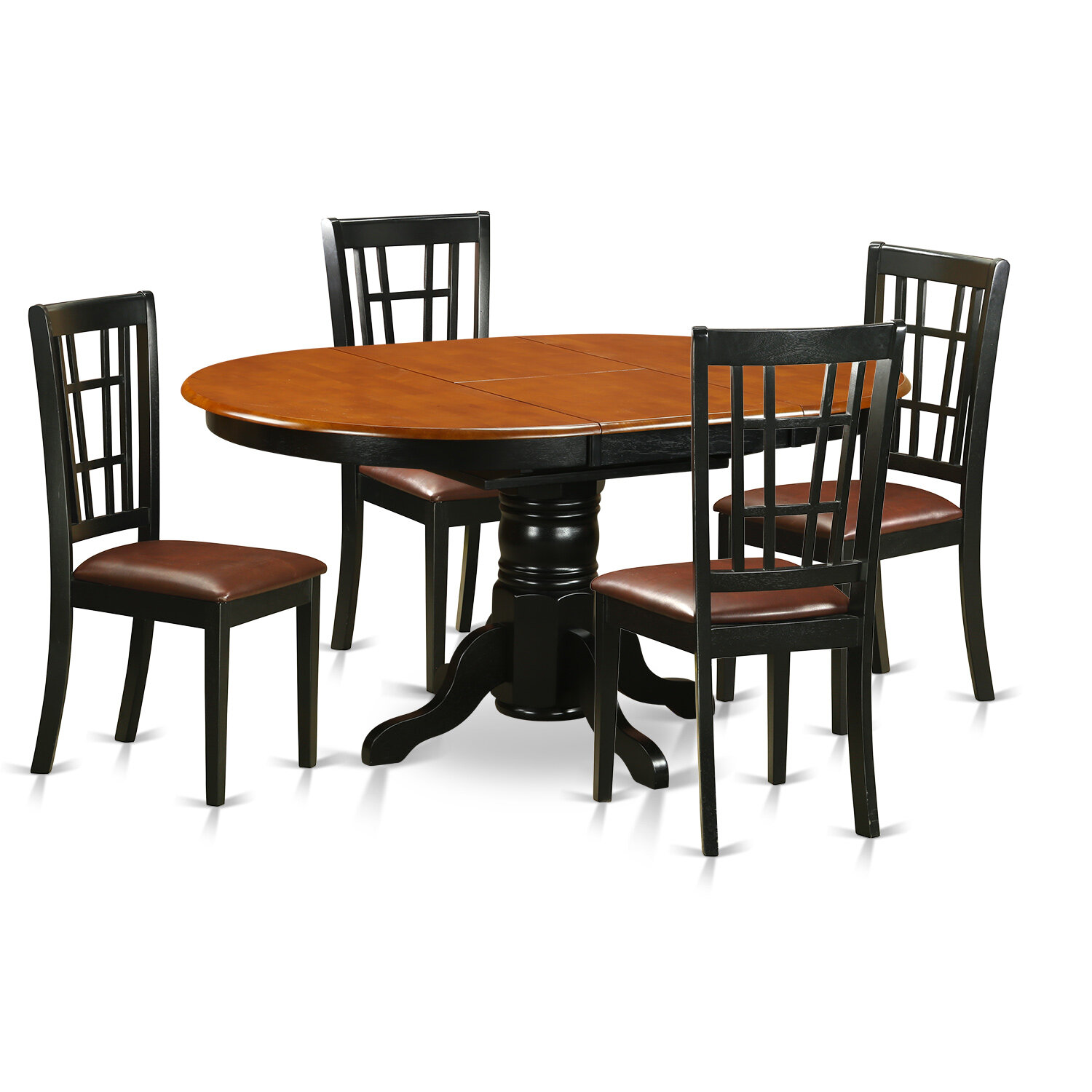 East West 5 Piece Butterfly Leaf Rubberwood Solid WoodDining Set Wayfair