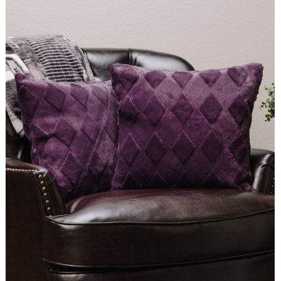 Diamond Shape Throw Pillow Case Chanasya Color Aubergine