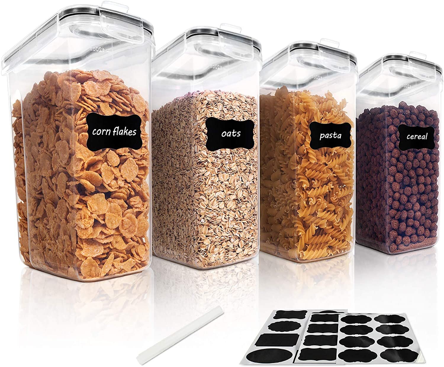 PRAKI 5PCS Cereal Pantry Food Storage Containers