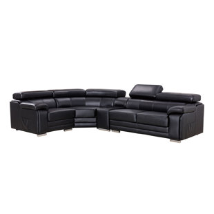Hennigan Leather Sectional by Orren Ellis