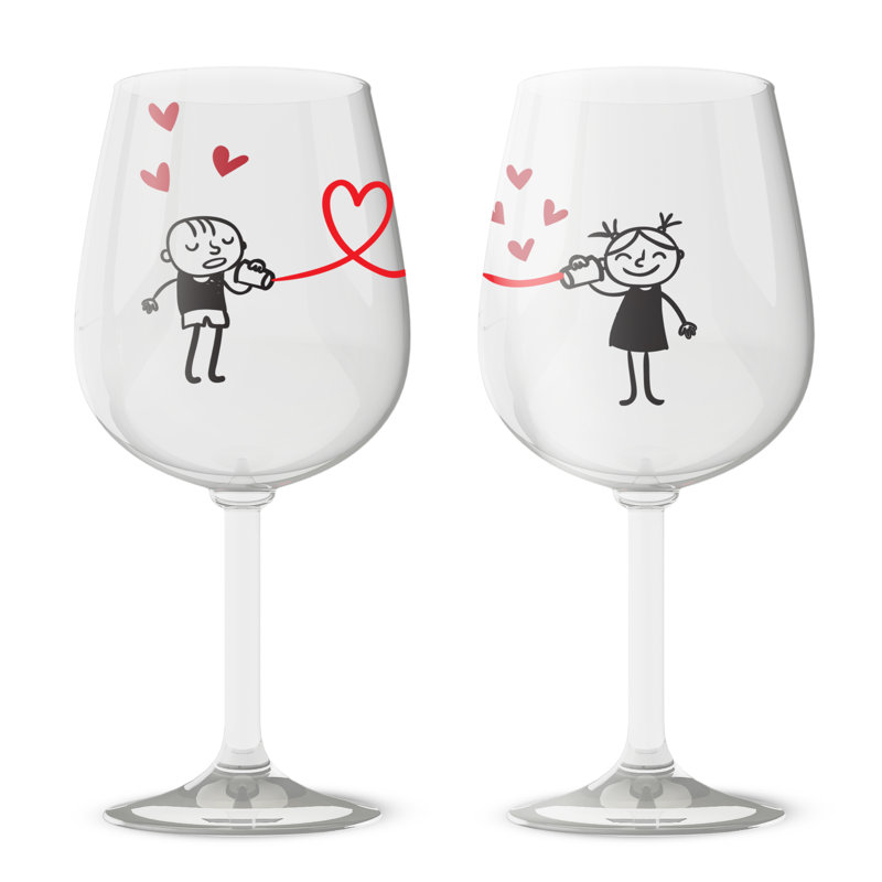 The Wine Savant Love 2 Piece 20 Oz Glass Red Wine Glass Wayfair
