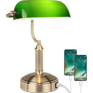Bankerlampe verde con cirugía de latón-Optik 30er años lámpara escritorio inclinable 