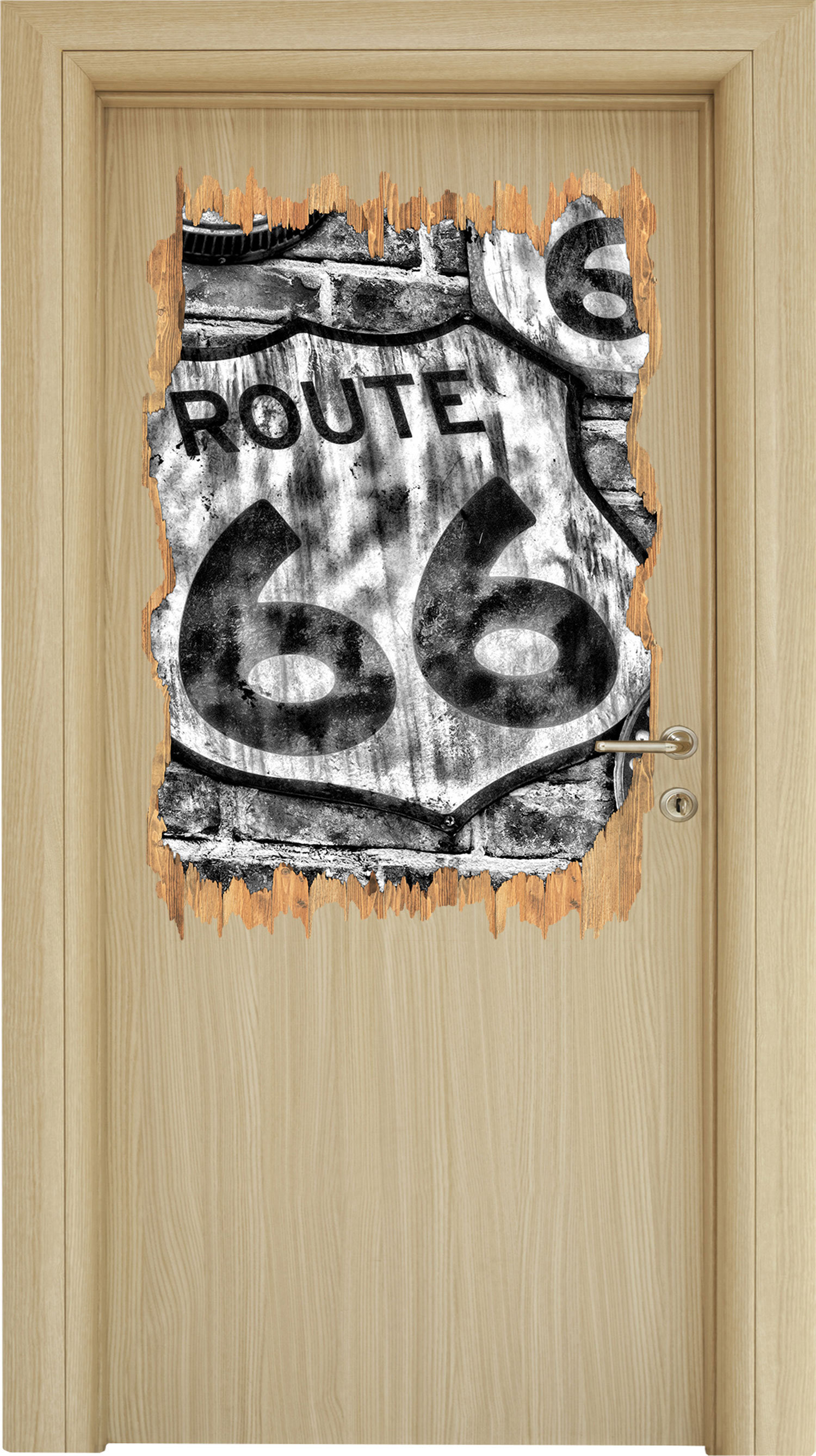 Wandsticker in 3D-Optik Route 66 Wanddeko Wandtattoo Aufkleber