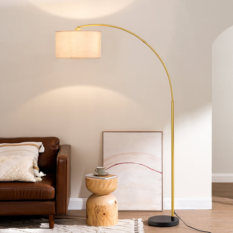 Salcedo 78.4" Arched Floor Lamp Base Finish: Black/Gold