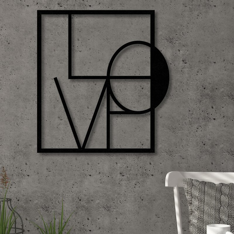 contemporary metal wall decorations - Love Squared Wall Décor