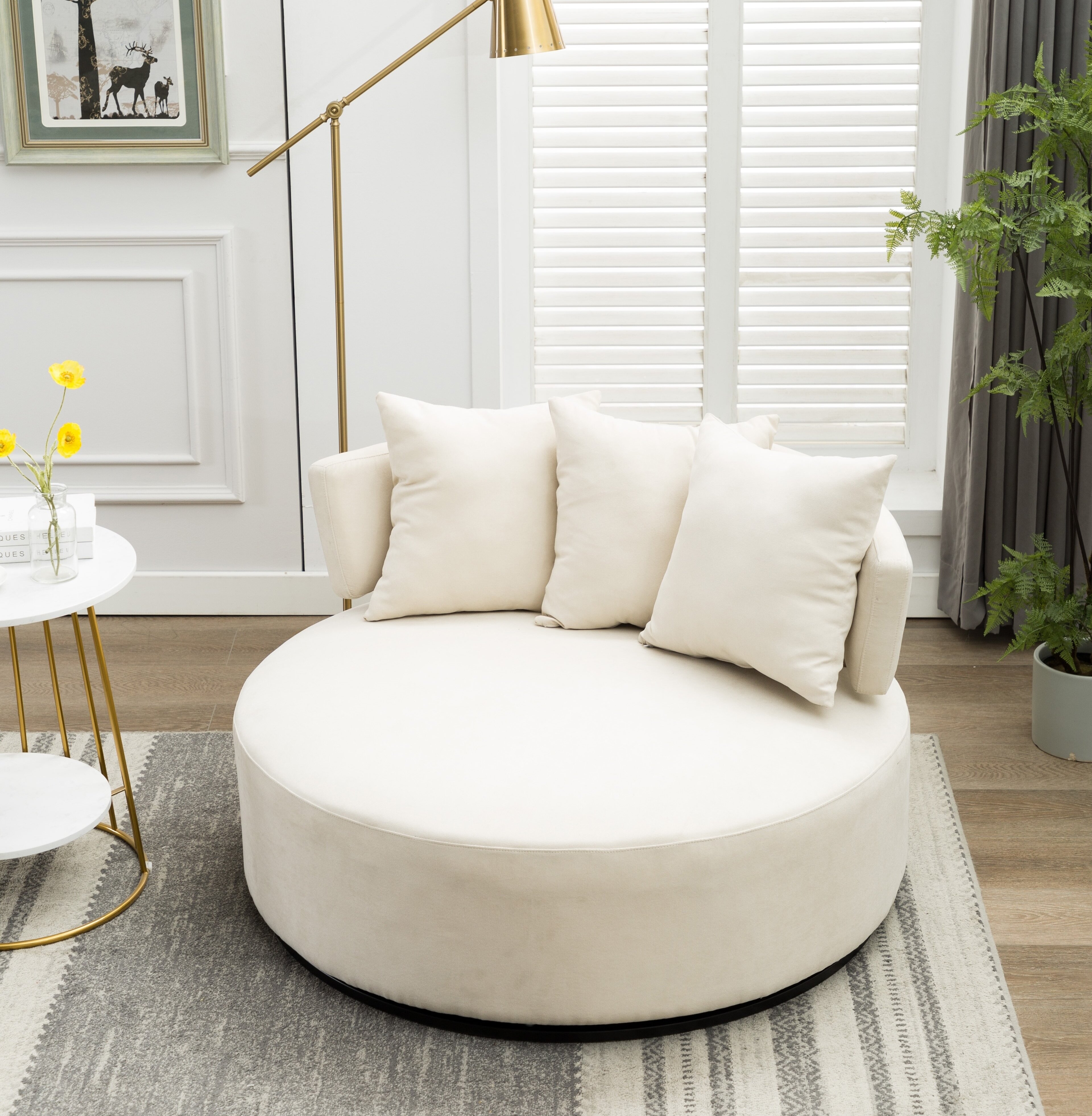 Round Chair And A Half : Furniture Oversized Swivel Accent Chair Ashley ...