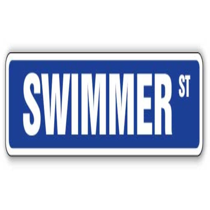 SignMission Swimmer Street Sign Swimming Lane Pool Team Coach | Wayfair