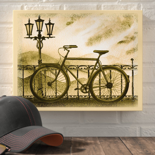 Williston Forge Mcelhaney Retro Bicycle Painting Graphic Art