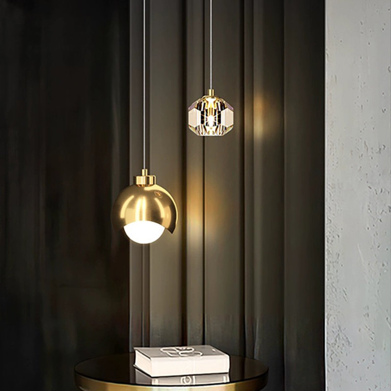 Loriel 2 - Light Sphere Chandelier Ceiling Light With Crystal Accents Height adjustable Finish: Gold, Size: 60.24" H x 10" W x 5.91" D