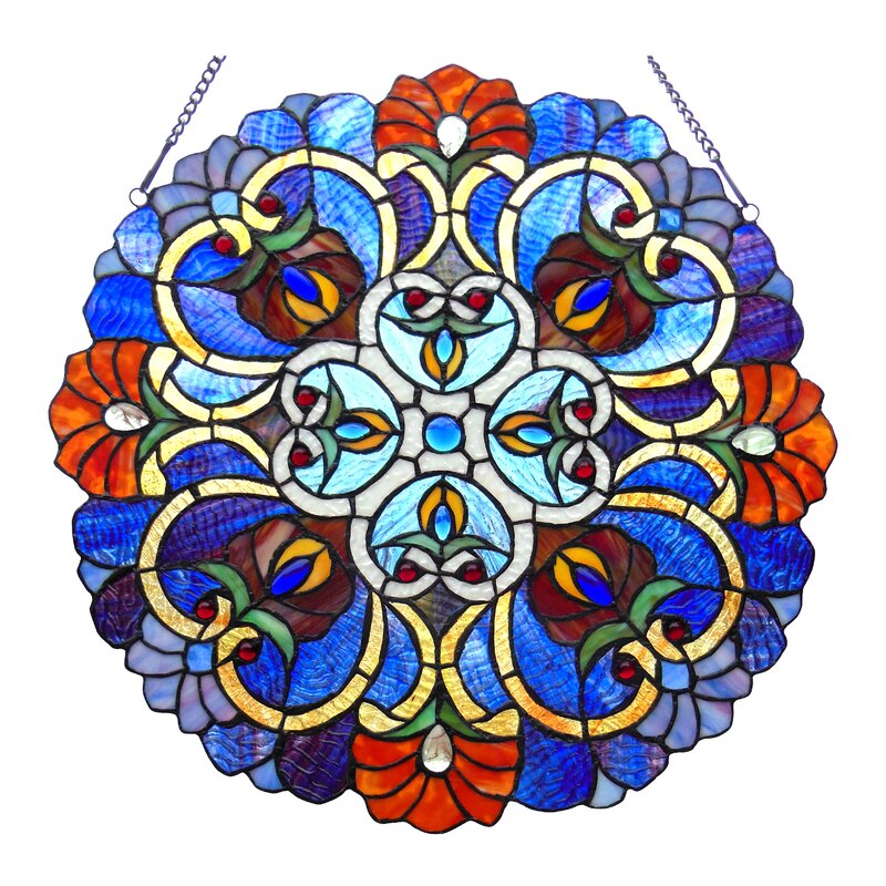 Astoria Grand Tiffany-Glass Window Panel | Wayfair