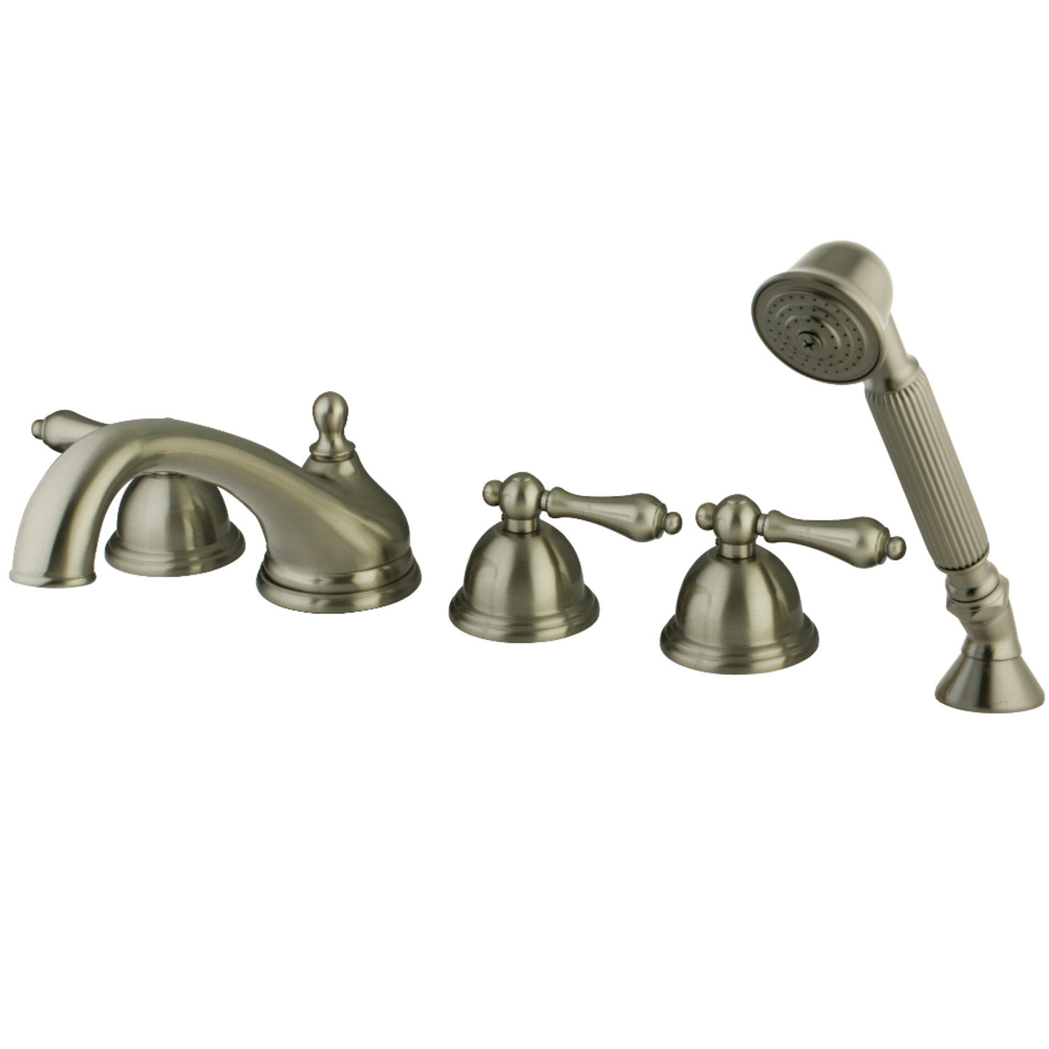 Kingston Brass Roman Three Handle Roman Tub Faucet With Hand