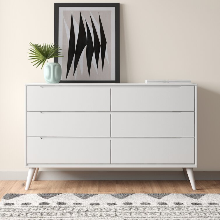 Mercury Row® Ailish 6 Drawer 58'' W Double Dresser & Reviews | Wayfair