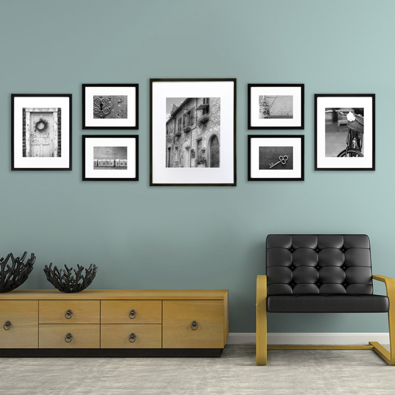 7 Piece Drexil Wood Matted Picture Frame Set Reviews Joss Main The umbra gallery frame is a durable frame that comes equipped with a glass face and a mat, perfect for complementing your photos or artwork. 7 piece drexil wood matted picture frame set