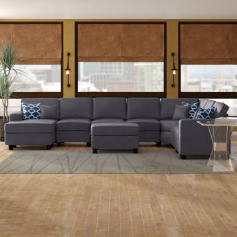 Ebern Designs Tamaha 124 Wide Right Hand Facing Modular Sectional With Ottoman Reviews Wayfair
