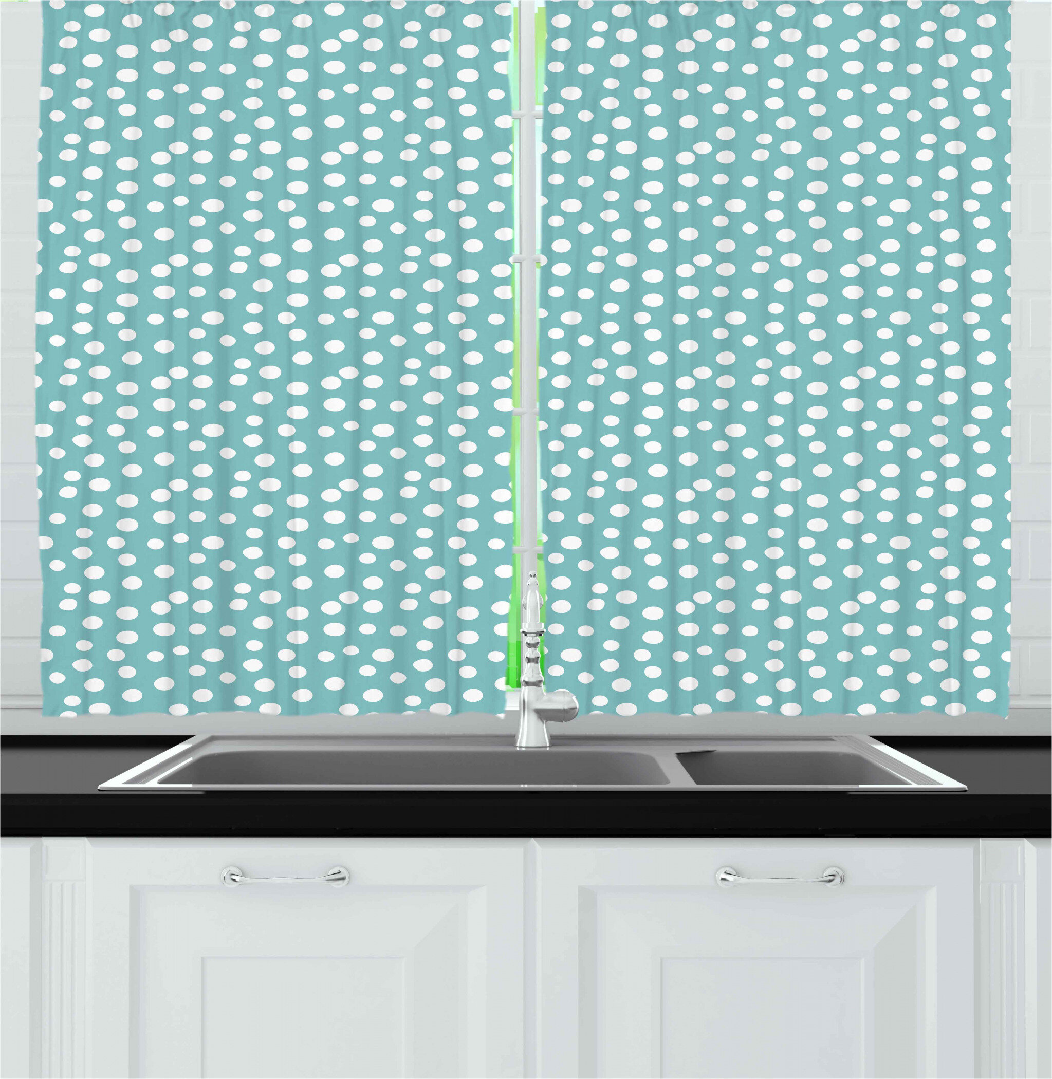 East Urban Home Turquoise Kitchen Curtain Wayfair