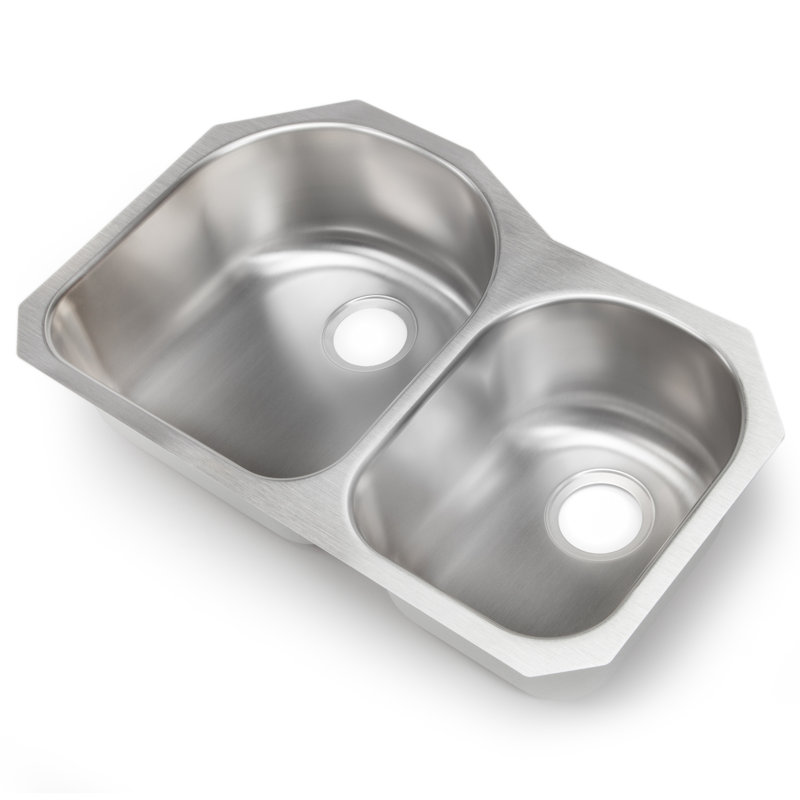 Hahn 30 75 L X 19 5 W 70 30 Double Bowl Kitchen Sink Wayfair
