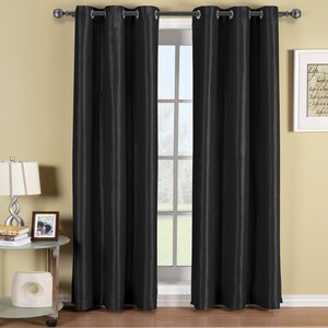Triple Layer Solid Blackout Grommet Curtain Panels (Set of 2)