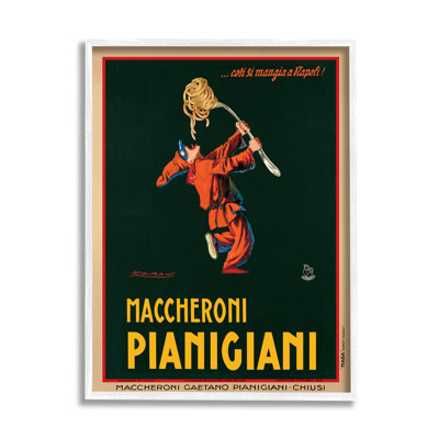 Maccheroni Pianigiani Vintage Poster Food Design by Marcello Dudovich - Advertisements  on Canvas