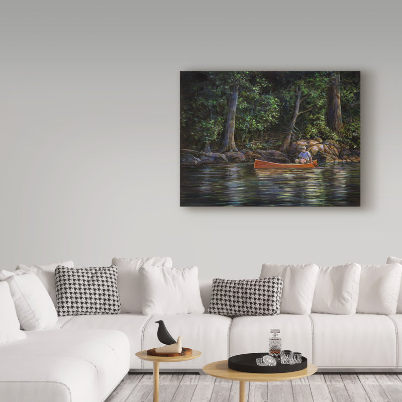 Trademark Art Along The Rivers Edge Oil Painting Print On Wrapped Canvas Wayfair