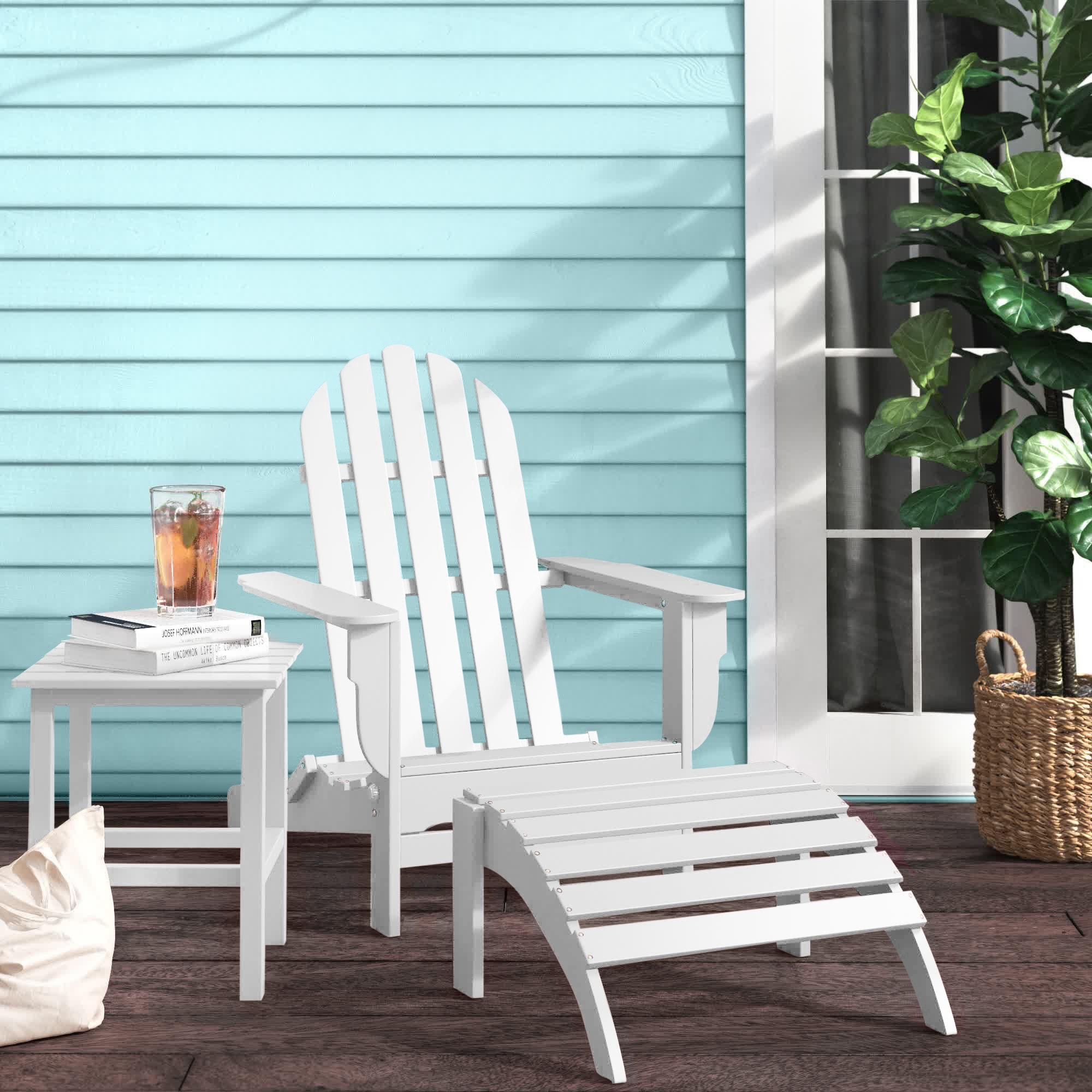 Three Posts™ Hartington 16 Piece Plastic/Resin Adirondack Chair with