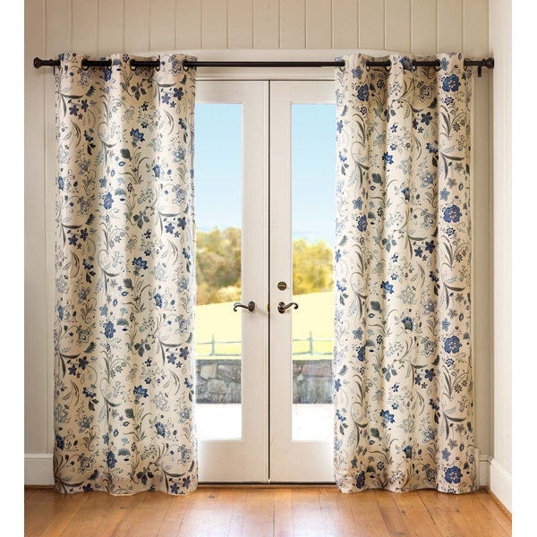 Plow Hearth Jacobean 100 Cotton Floral Room Darkening Thermal Grommet Curtain Panels Reviews Wayfair