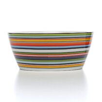 IITTALA ORIGO BEIGE Striped Vitro Porcelain Soup Dessert Bow 