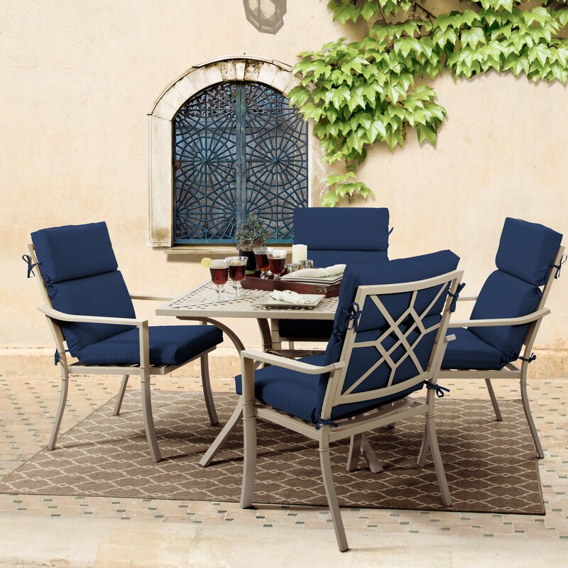 Ebern Designs Leala High Back Outdoor Dining Chair Cushion Reviews Wayfair