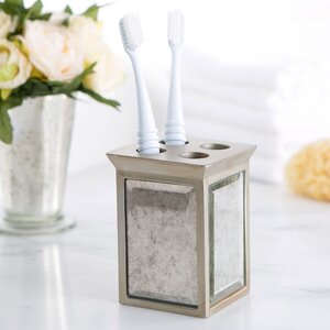 Distressed Glass Toothbrush Holder