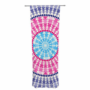 Famenxt Mandala Illustration Decorative Graphic Print Sheer Rod Pocket Curtain Panels (Set of 2)