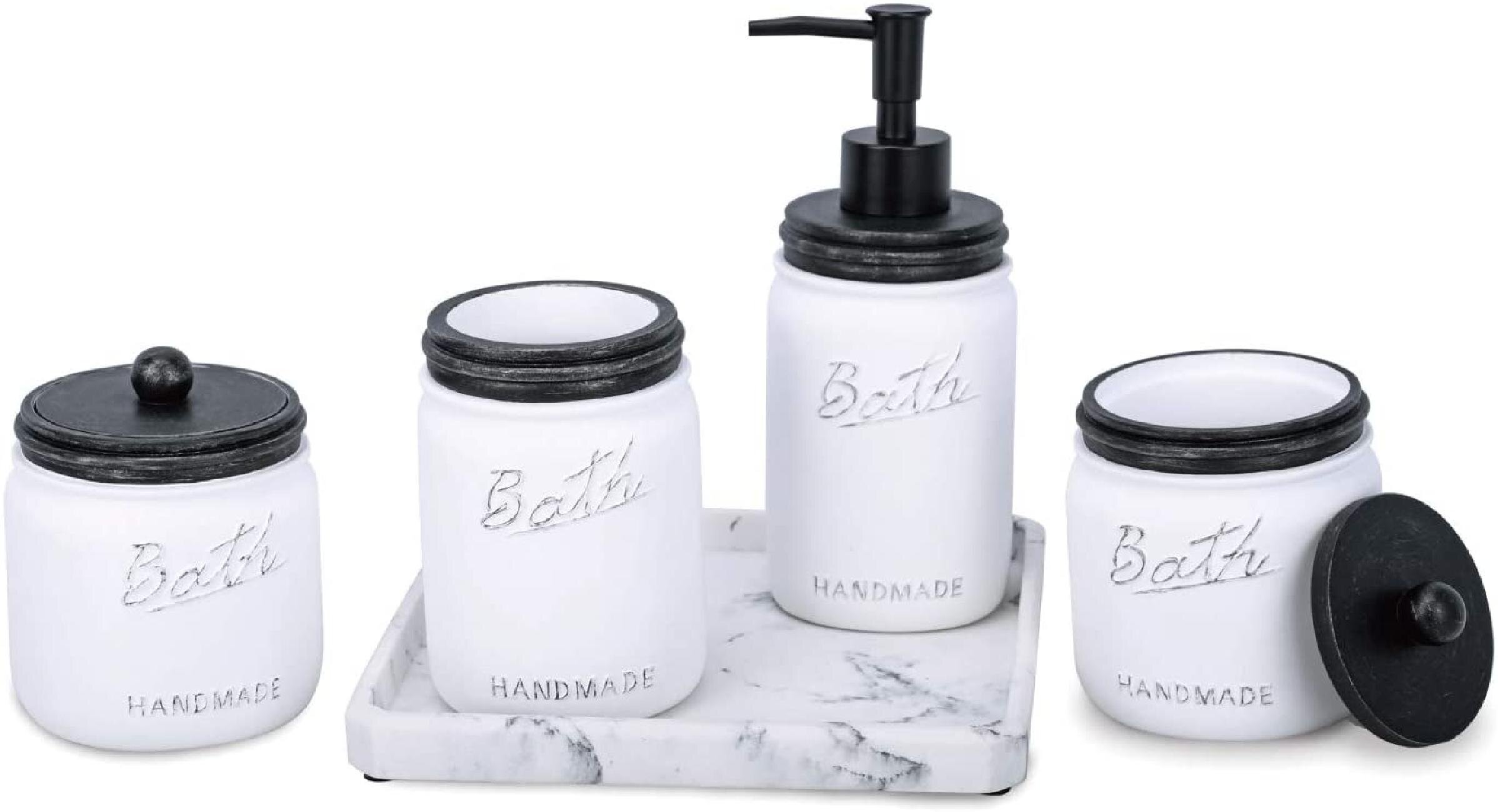 Mason Jar Foaming Soap Dispenser Pump Apothecary Holder &Toothbrush Holder Lids 