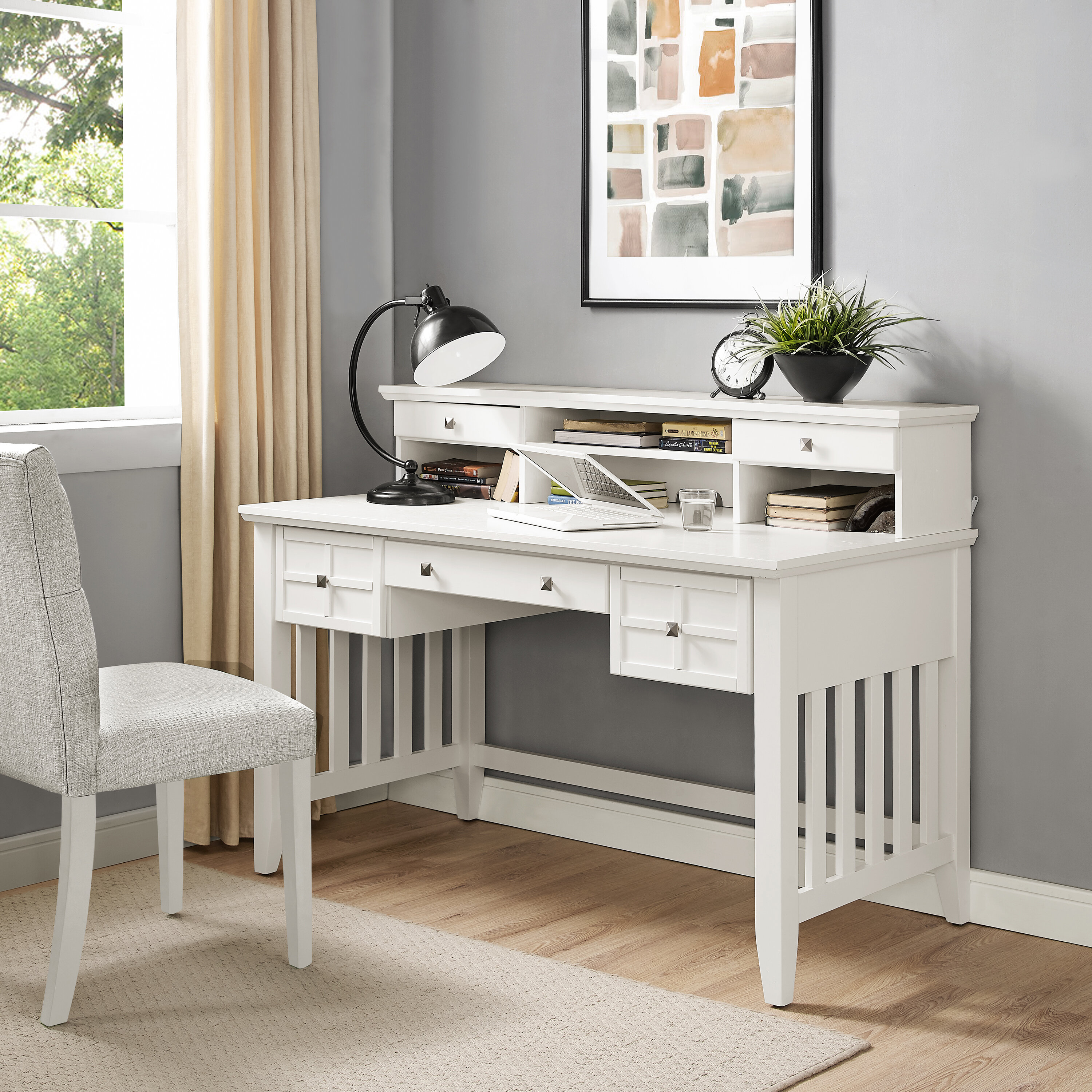 Lexie Solid Wood Secretary Desk With Hutch Reviews Joss Main