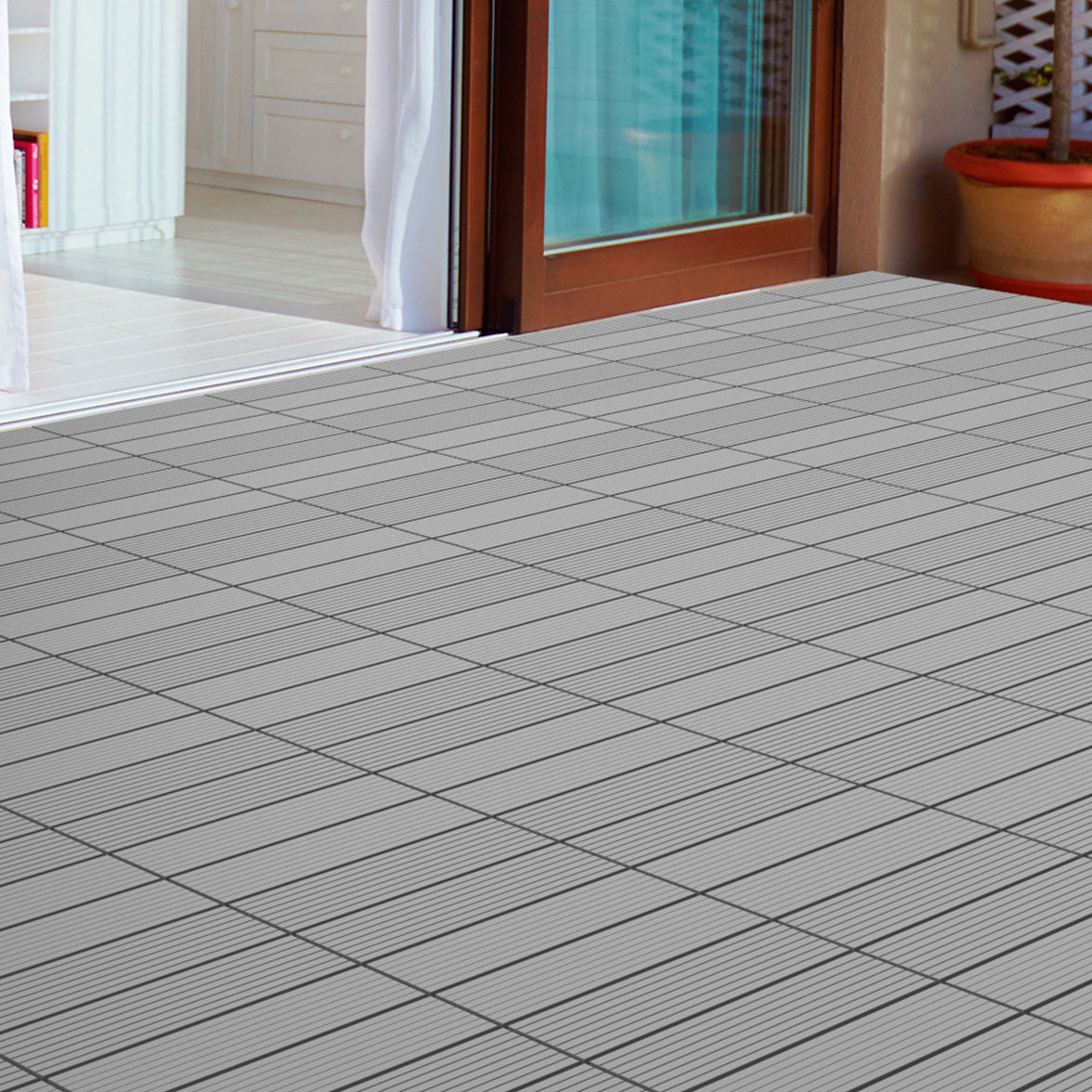 Pure Garden Slat Patio 12 X Composite Interlocking Deck Tile Composite Interlocking Deck Tile