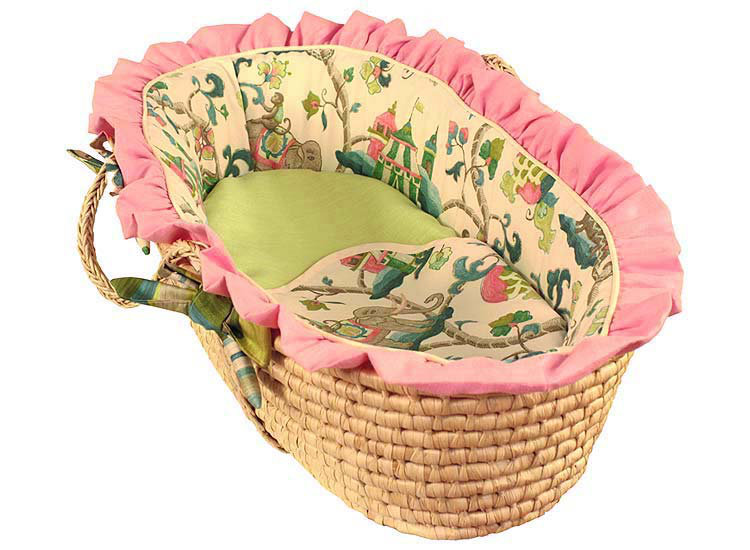 pink moses basket