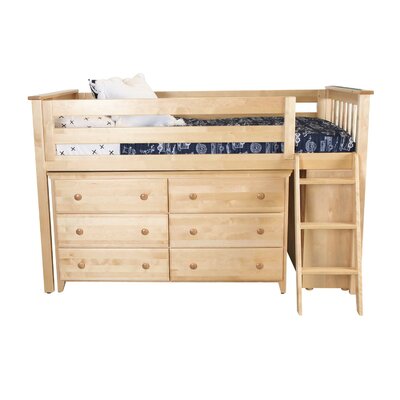 Harriet Bee Ginny Twin Loft Bed With 2 Dresser Color Natural