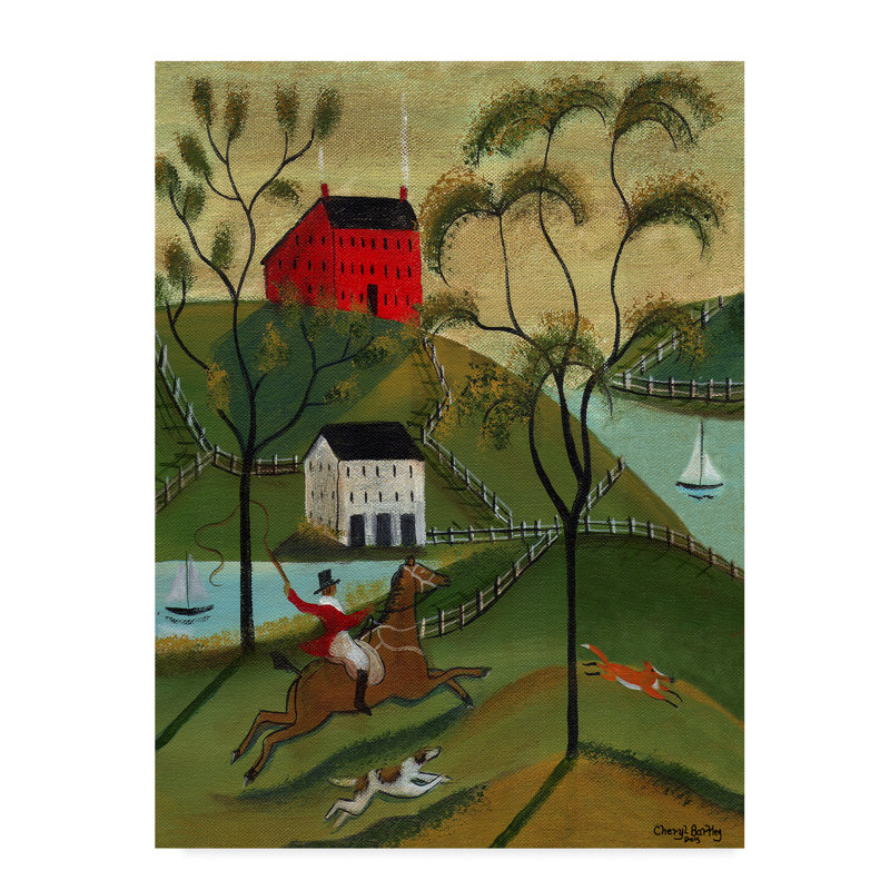 August Grove Ocean Fox Hunt Acrylic Painting Print On Wrapped
