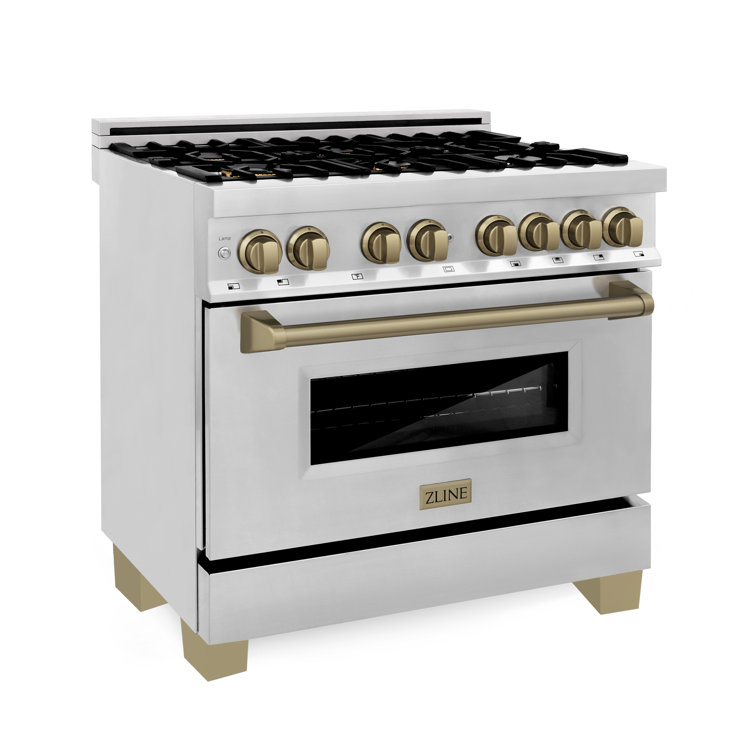 Zline SDRZ-48-MB Autograph Edition Paramount Series 47 7/8 Inch 6.7 Cu. Ft. Dual Fuel Range With 8 Burner Gas Cooktop And Electric Convection Double Oven Stainless Steel Matte Black