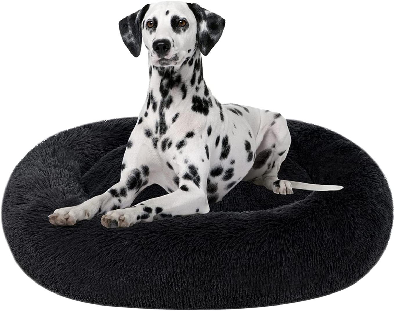 ALLNEO Original Cat and Dog Bed Luxury Shag Fuax Fur Donut Cuddler Round Donut Dog Beds Indoor Pillow Cuddler for Medium Small Dogs 