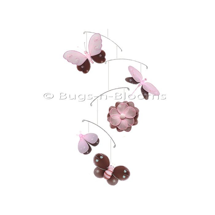 Bugs N Blooms Butterfly Dragonfly Ladybug Nylon Flower Bee Mobile