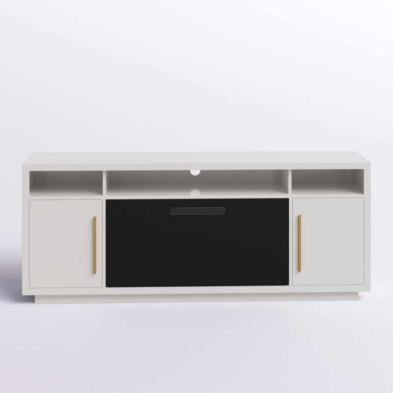 Avishai 70" Media Console TV Stands with Electric Fireplace Color: White