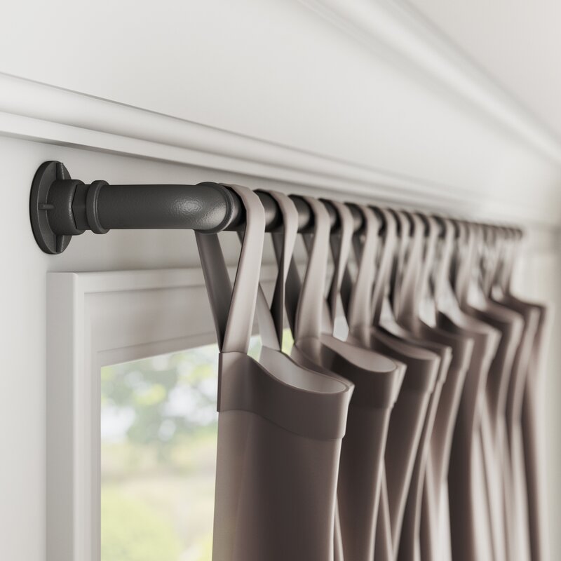 Greyleigh Hoffman Industrial Single Curtain Rod Reviews Wayfair