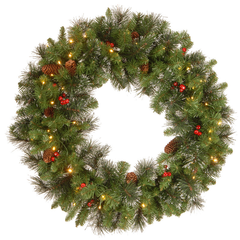 Crestwood Spruce Wreath with LED Lights Size: 30"