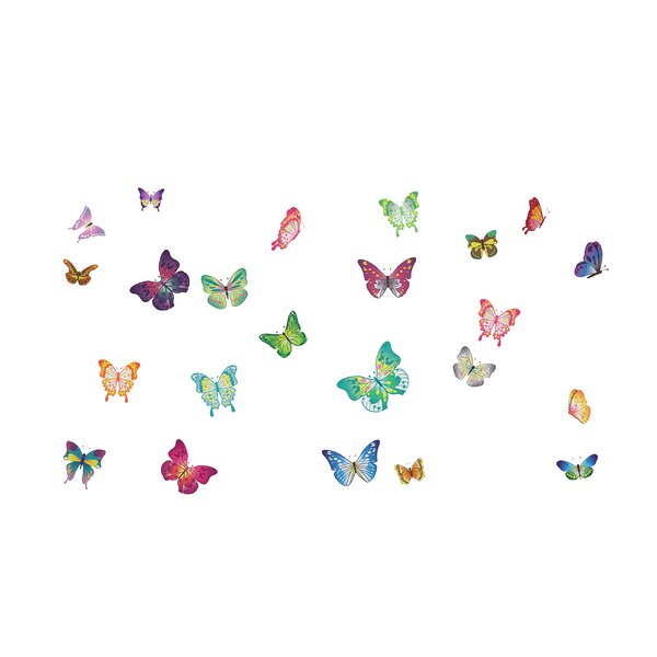 Outus 148 Pieces Butterfly Flowers Window Decals Anti-Collision Multicolor Double-Sided Vinyl Butterfly Stickers for Kids Classroom Home Glass Decor 