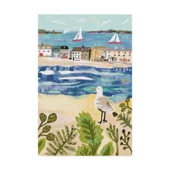 Highland Dunes Birds In Beach Town Acrylic Painting Print On